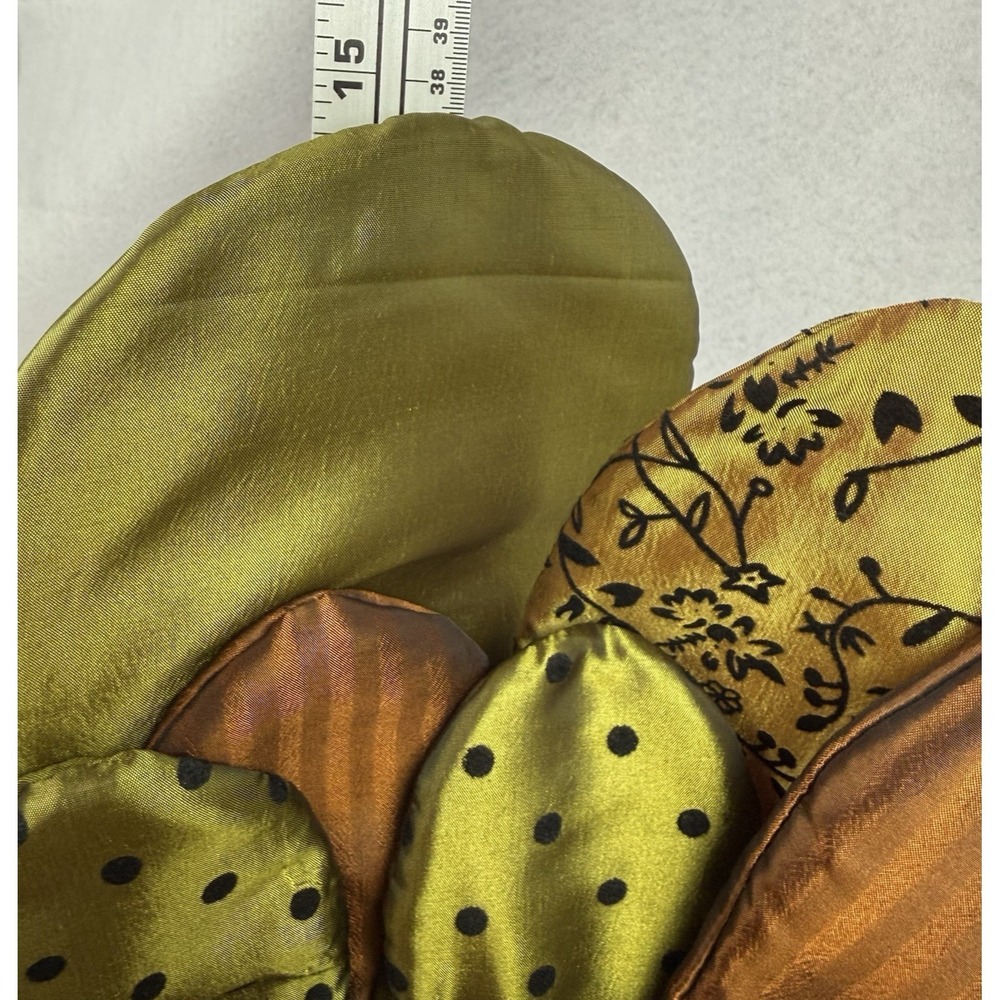 Decorative Turkey Plush Shiny Satin Fabric Fall Floral Thanksgiving Decor 15x18 - Picture 7 of 14